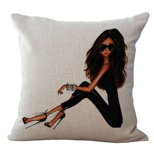 Fashion Girl Pillow Cover